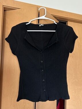 Free People Intimately Black Button Up